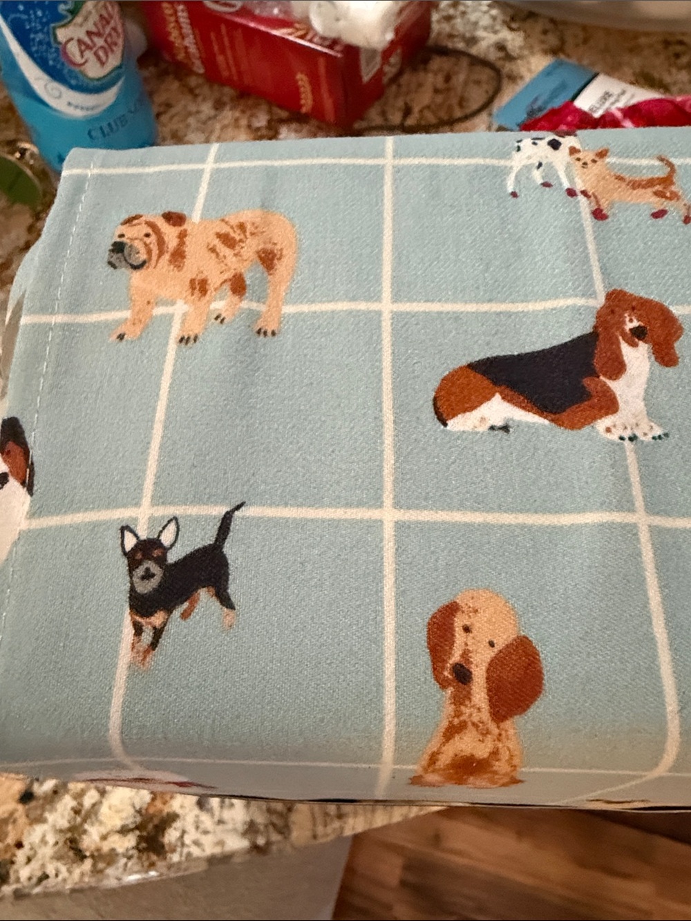 Cuddl Duds Light Blue Dog Print King Sheets